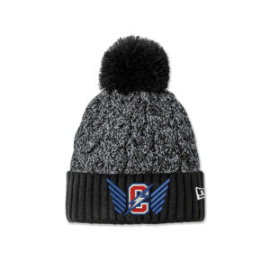 Camanche Track Field New Era Marled Knit Pom Beanie-Black/Graphite White