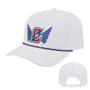 Camanche Track Field ICON performance rope golf cap-White/Red/White/Royal