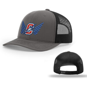 Camanche Track Field Richardson Pro Crown Mesh Back Adjustable back cap Split-Charcoal/Black