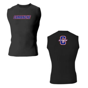 Camanche Track Field A4  Sleeveless Compression Muscle Tee with 4 way stretch-Black