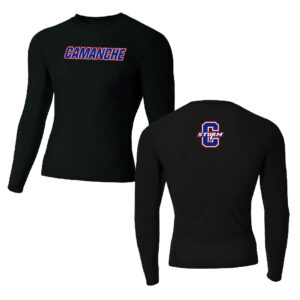 Camanche Track Field Long Sleeve Compression Crew with 4-way stretch Men-Black
