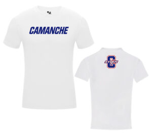 Camanche Track Field Badger Pro-Compression Crew t shirt-White
