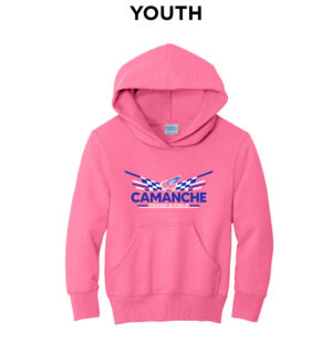 Camanche Track Field Youth Fleece Hooded Sweatshirt-Neon Pink