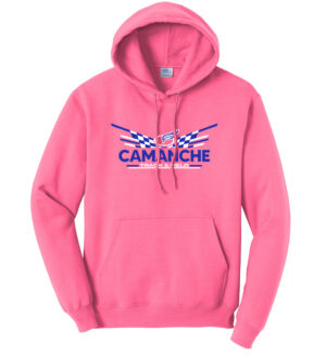 Camanche Track Field Unisex Classic Core weight Cozy Pullover Hooded Sweatshirt-Neon Pink