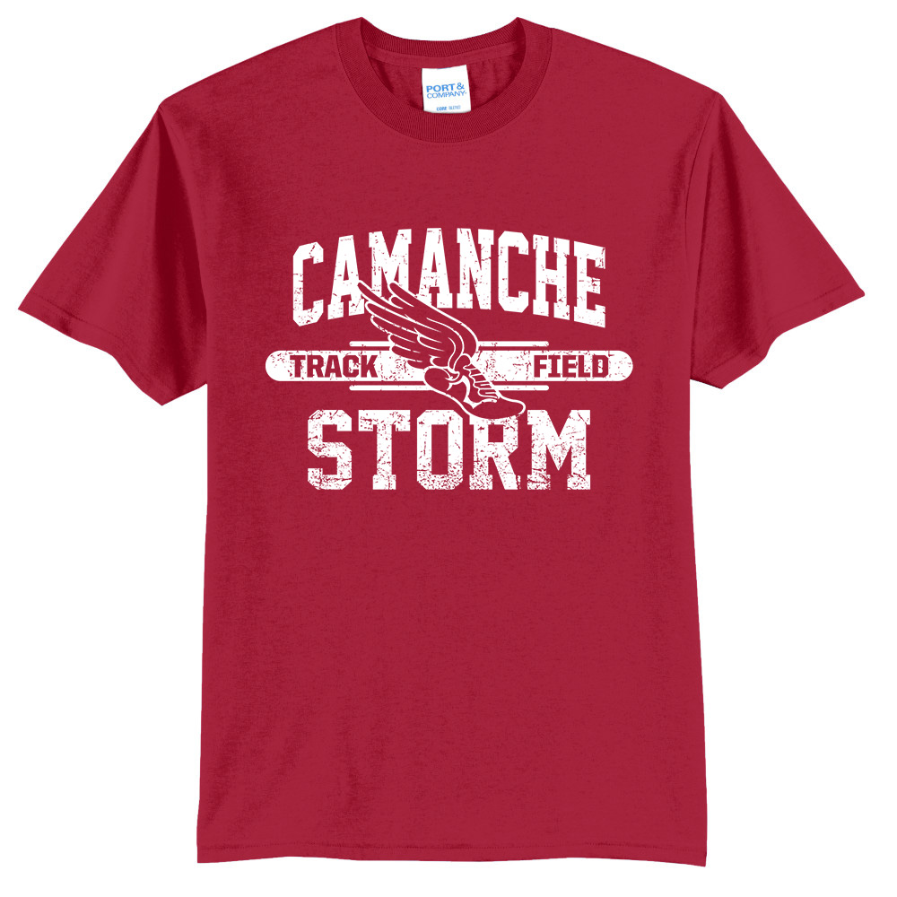 Camanche Track Field Unisex Short Sleeve Tee-Red
