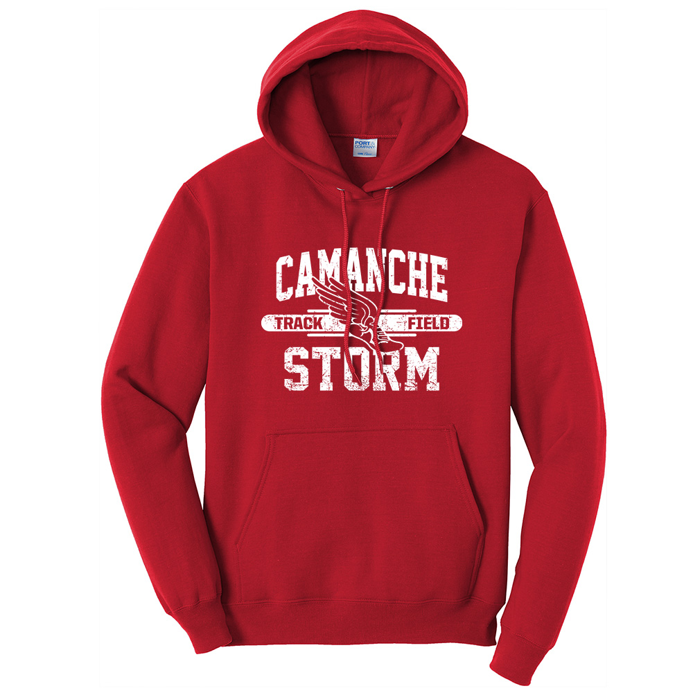 Camanche Track Field Unisex Fleece Hooded Sweatshirt-Red