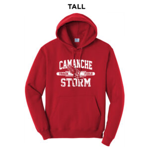Camanche Track Field Tall Fleece Hooded Sweatshirt-Red