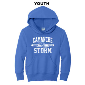 Camanche Track Field Youth Fleece Hooded Sweatshirt-Royal