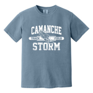 Camanche Track Field Unisex Comfort Colors Pigment Dyed Short Sleeve Shirt-Blue Jean