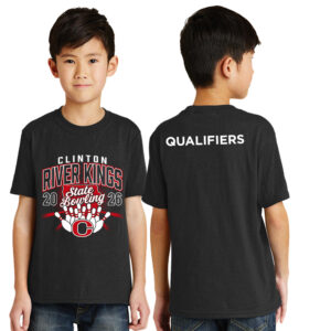 River King State Bowling Youth Short Sleeve Tee-Black