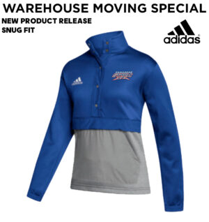 STORM Adidas Women’s Team Issue color block 1/4 snap pullover – Team Royal /Grey