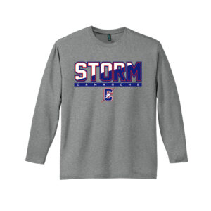 STORM District Made Mens Perfect Weight Long Sleeve Crew Tee-Heathered Steel