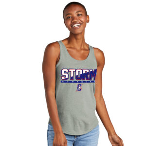 STORM District Women’s Perfect Tri Relaxed Tank-Heathered Grey