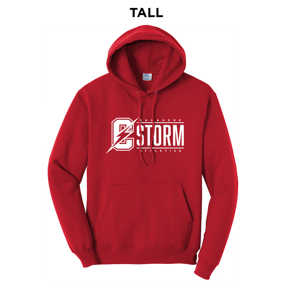 STORM Unisex TALL Classic Pullover Hooded Sweatshirt-Red