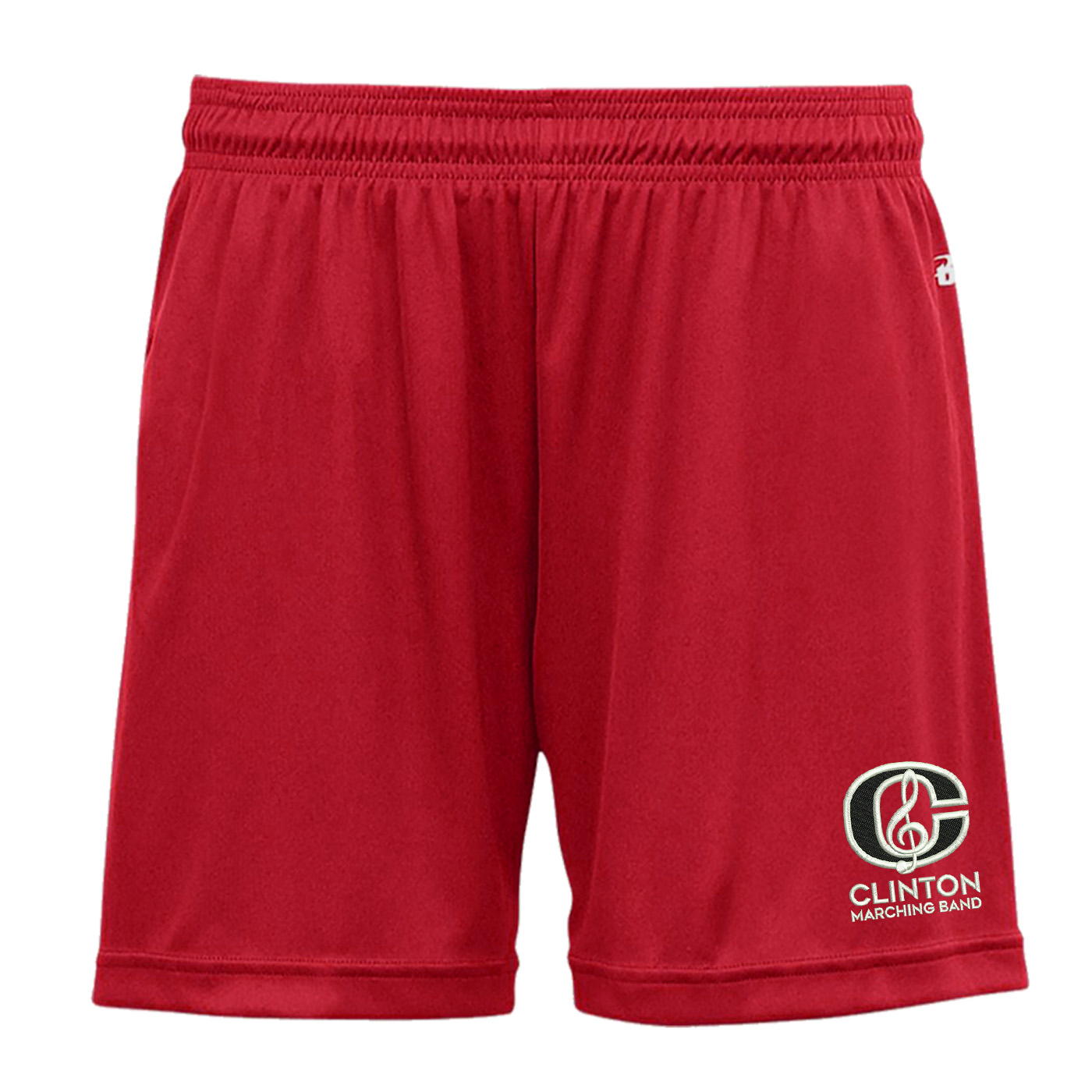 Clinton Marching Band Badger - B-Core Women's 5" Inseam Shorts-Red