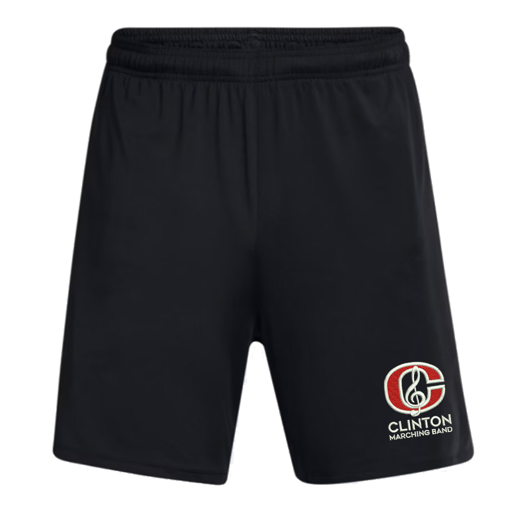 Clinton Marching Band Under Armour Men's UA Tech Vent 7" pocketed Shorts-Black