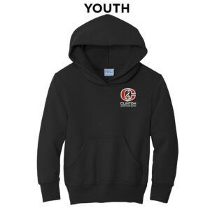 Clinton Marching Band Youth Fleece Hooded Sweatshirt-Black