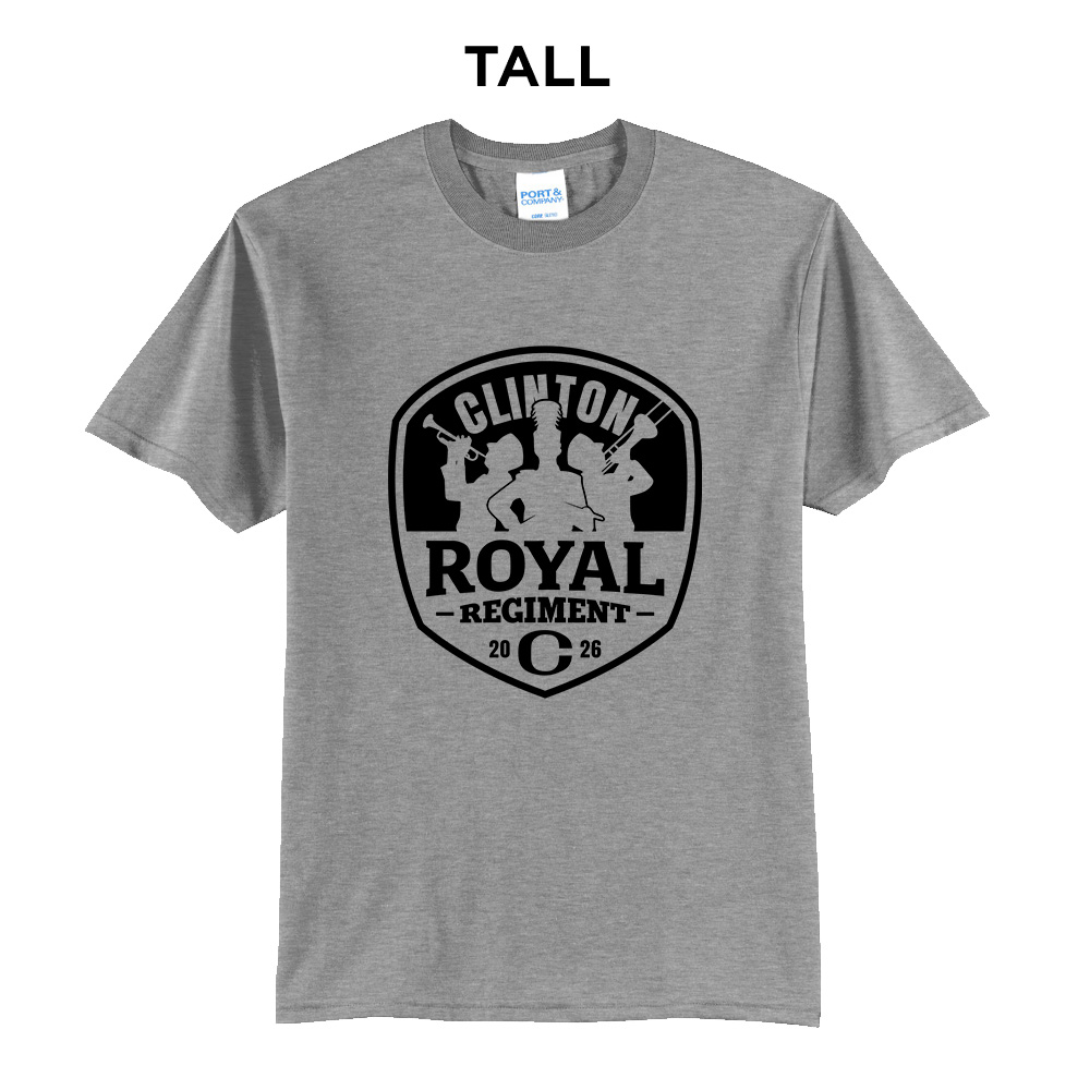 Clinton Marching Band Tall Cotton Short Sleeve Tee-Grey