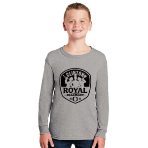 Clinton Marching Band Youth Cotton Long Sleeve Tee-Athletic Heather