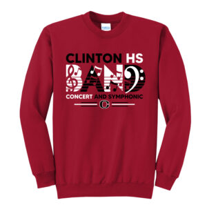 Clinton Marching Band Unisex Fleece Crewneck Sweatshirt-Red