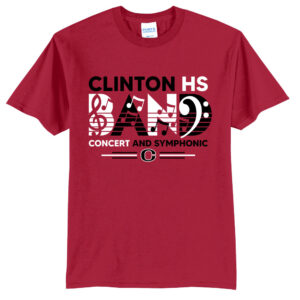 Clinton Marching Band Unisex Short Sleeve Tee-Red