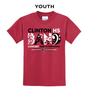 Clinton Marching Band Youth Short Sleeve Tee-Red