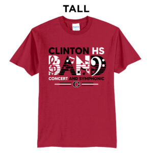 Clinton Marching Band Tall Short Sleeve Tee-Red