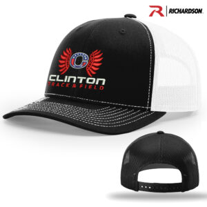 Clinton Track Field Richardson Pro Crown Mesh Back Adjustable back cap Split-Black/white