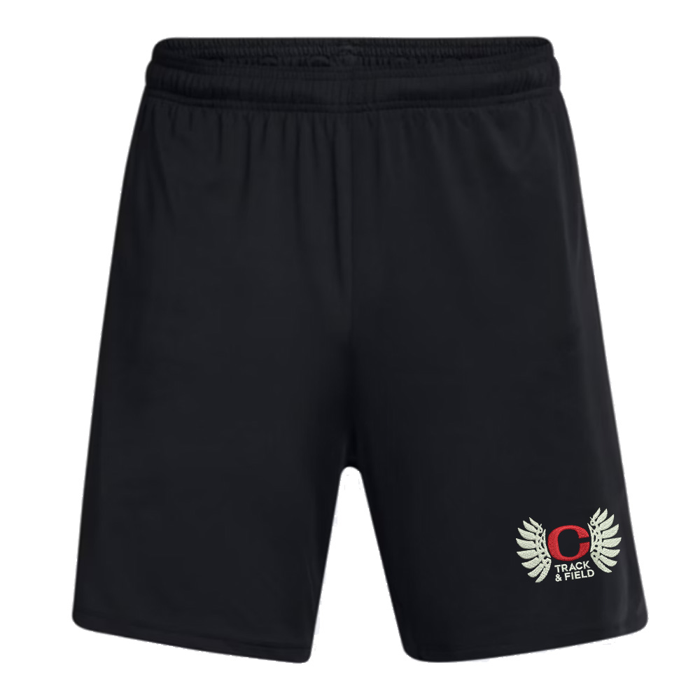 Clinton Track Field Under Armour Men's UA Tech Vent 7" pocketed Shorts-Black