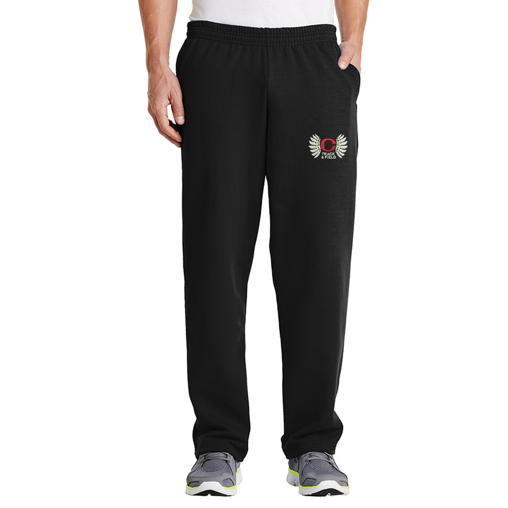 Clinton Track Field Men Core Fleece Sweatpant with Pockets-Black