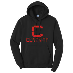 Clinton Track Field Unisex Fleece Hooded Sweashirt-Black