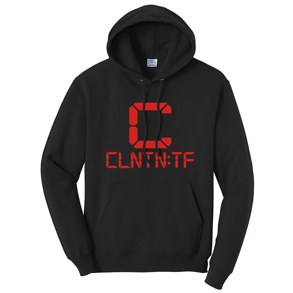 Clinton Track Field Unisex Fleece Hooded Sweashirt-Black