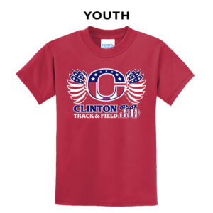 Clinton Track Field Youth Short Sleeve Tee-Red