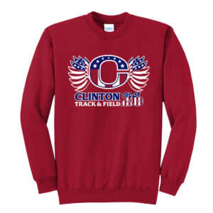 Clinton Track Field Unisex Fleece Crewneck Sweatshirt-Red