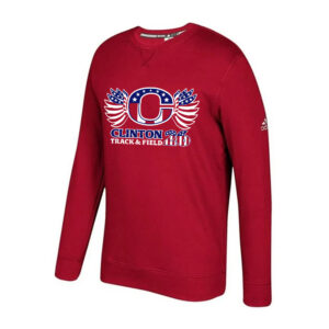 Clinton Track Field Adidas Fleece Crewneck Sweatshirt- Power Red (XL, 2X)