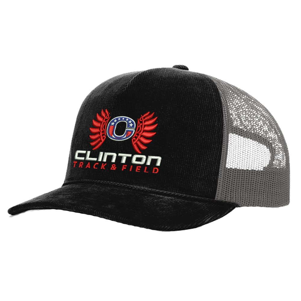 Clinton Track Field Richardson Troutdale Corduroy Cap - Split Color-Black/Charcoal