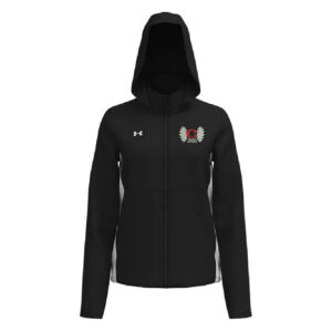 Clinton Track Field Under Armour Rival Stretch Woven Women’s Jacket-Black/White