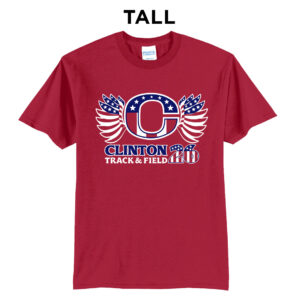 Clinton Track Field Tall Short Sleeve Tee-Red