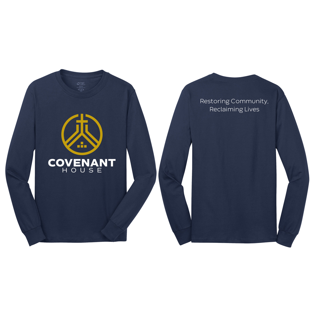 Covenant House Unisex Cotton Long Sleeve Tee-Navy