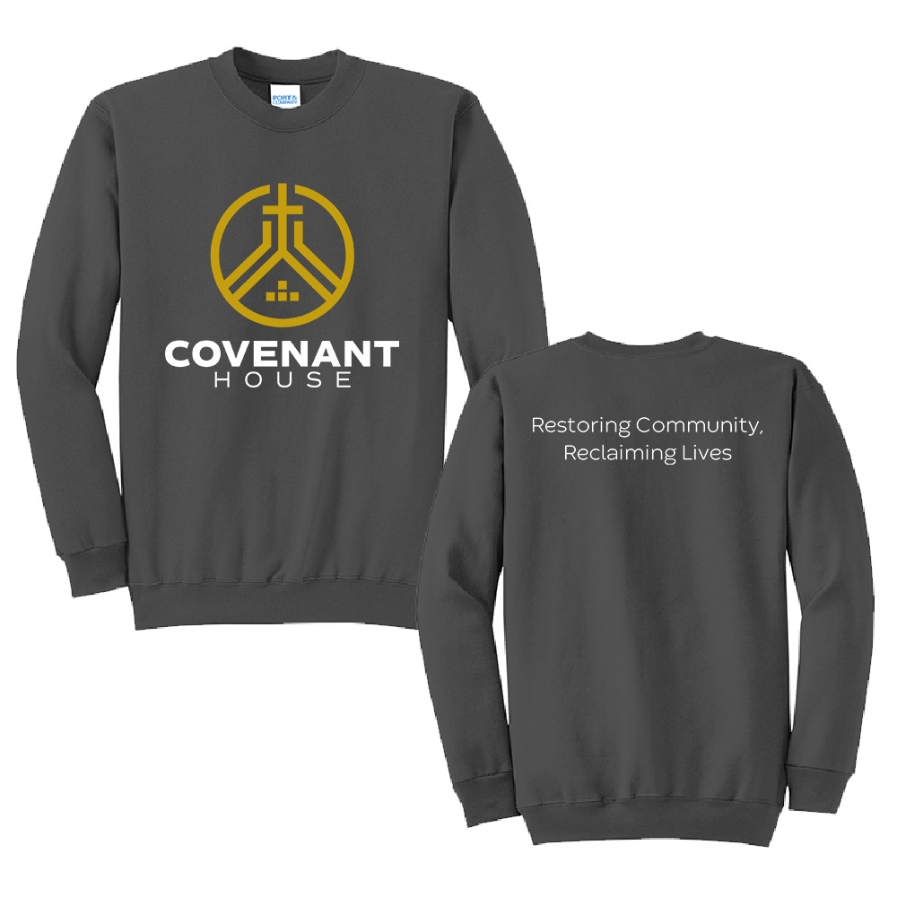 Covenant House Unisex Core Fleece Crewneck Sweatshirt-Charcoal