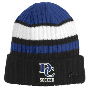 DC Soccer New Era Ribbed Tailgate Beanie-Royal/Black/White
