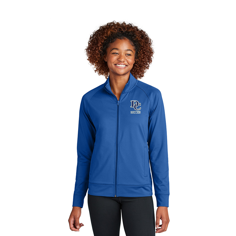 DC Soccer Sport-Tek Ladies Sport-Wick Stretch Full-Zip Cadet Jacket-True Royal