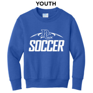 DC Soccer Youth Fleece Crewneck Sweatshirt-Royal