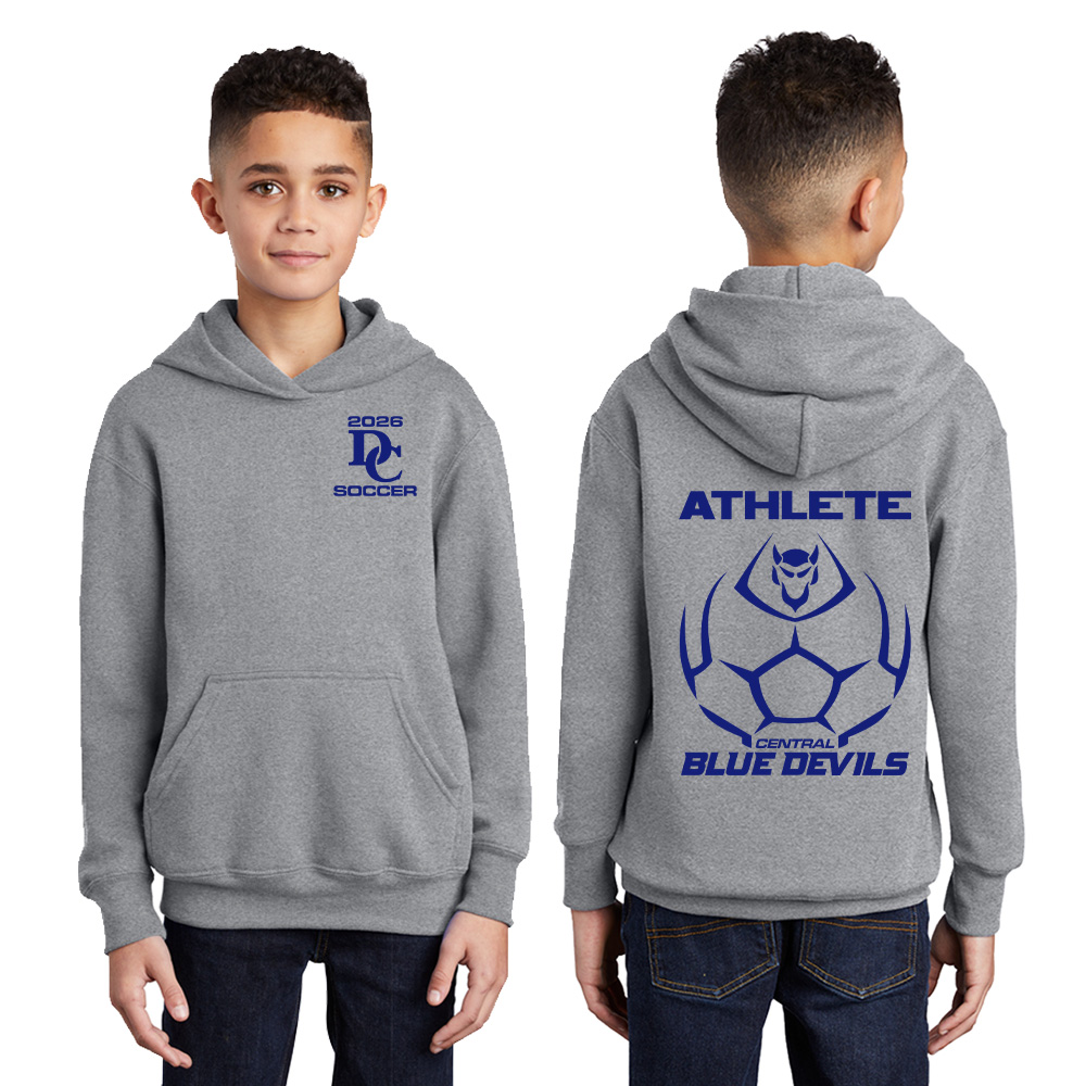 DC Soccer Youth Fleece Hooded Sweatshirt-Atheltic heather