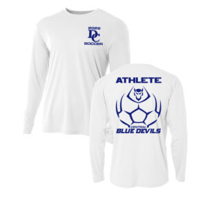 DC Soccer Adult Cooling Performance long sleeve Crew Tee-White