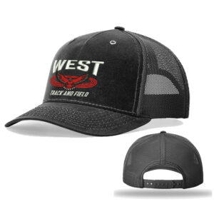 DW Girls Track Field Richardson Hawthorne Trucker Mesh Back Adjustable back cap-Black