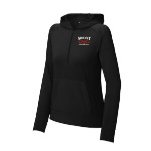 DW Girls Track Field Sport-Tek Ladies Sport-Wick Stretch 1/2-Zip Hoodie-Black