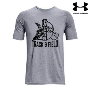 DW Girls Track Field Men Under Armour Athletics soft cotton blend T-shirt-Steel Grey Heather