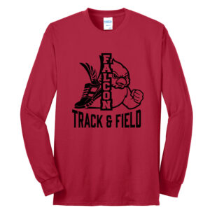 DW Girls Track Field Unisex Cotton Long Sleeve Tee-Red