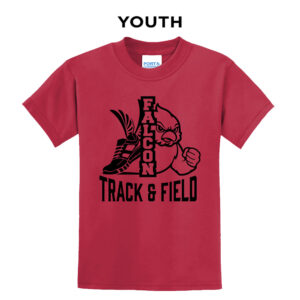 DW Girls Track Field Youth Short Sleeve Tee-Red